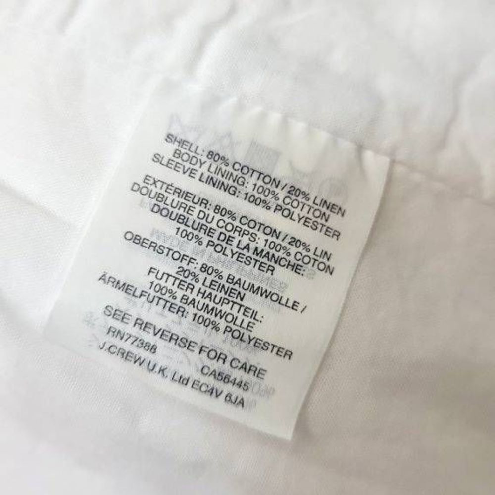 J. Crew Unstructured Linen / Cotton Blazer White Size 0 - Picture 10 of 11